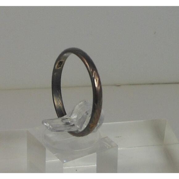 Vintage Sterling Silver Handcrafted Diamond-Cut Ring Size 11.5 with Great Patina - Picture 6 of 7